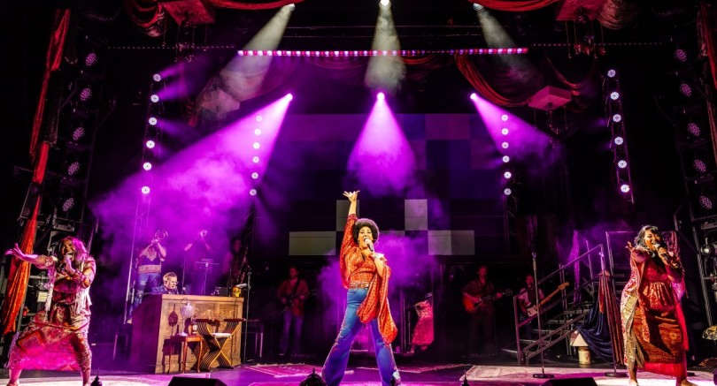 LtoR Choolwe Laina Muntanga, Danielle Steers & Kalisha Amaris as The Joplinaires in A NIGHT WITH JANIS JOPLIN, credit Danny Kaan